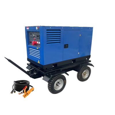 Rodas de carrinho de rodas de 400 Amperes Arc Mig máquina de soldagem de corrente contínua 20kva AC gerador de gerador diesel soldagem 500a