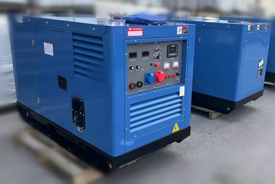Rodas de carrinho de rodas de 400 Amperes Arc Mig máquina de soldagem de corrente contínua 20kva AC gerador de gerador diesel soldagem 500a