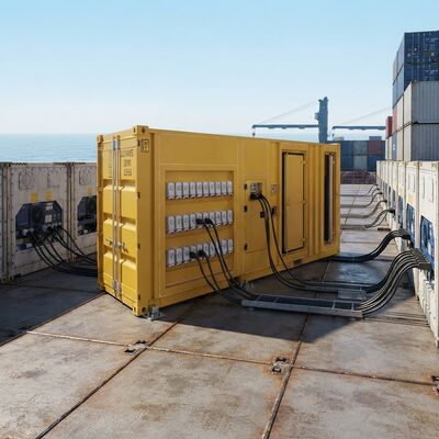 Energia elétrica de convés offshore 40 tomadas 350kw 500kva 1000kw Containerized Power Pack Generator 20ft 40ft Reefer Container Plugs ATS